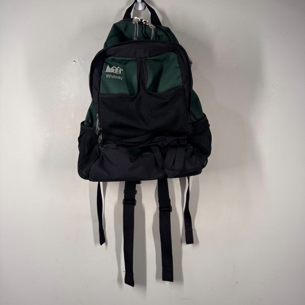 REI Whitney Daypack Backpack Forest Green Black Canvas Cordura DJL 011200 - Picture 9 of 16